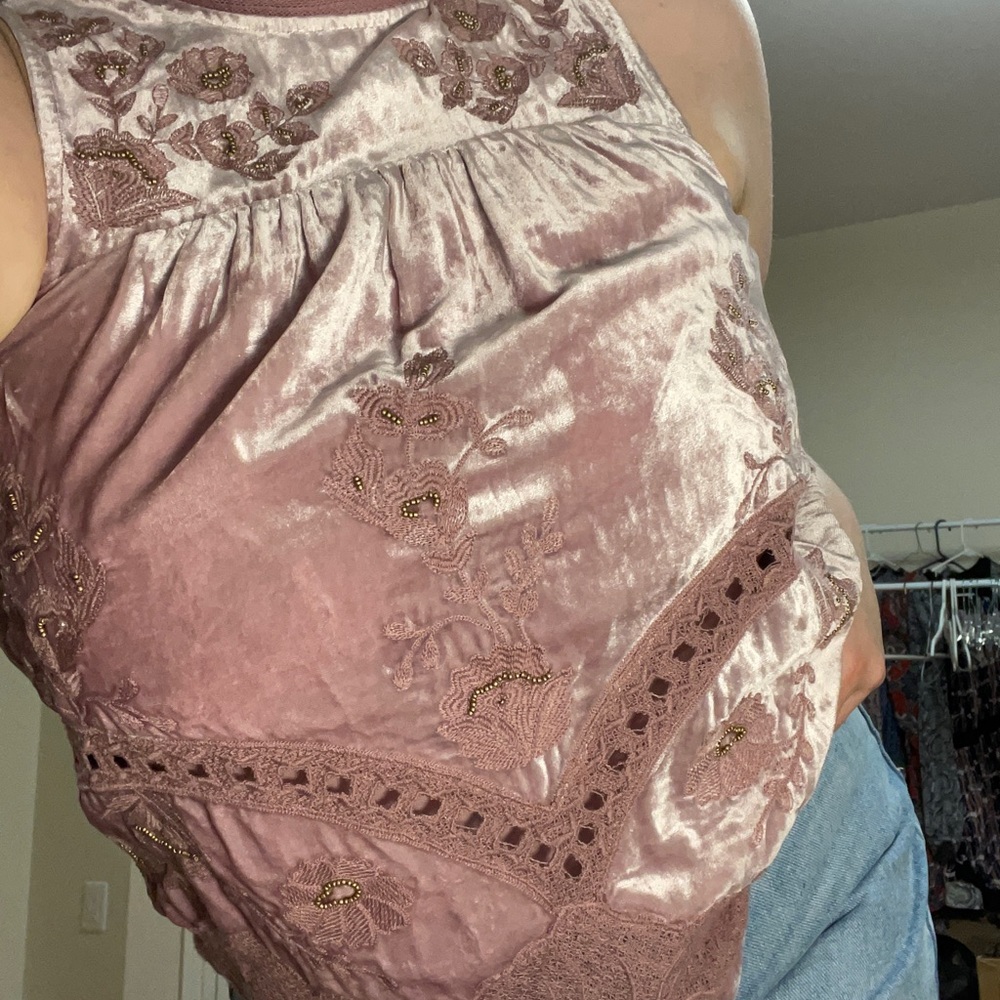 velvet flowy tank top